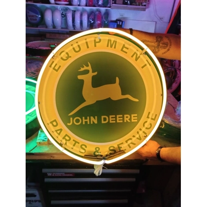 John Deere Neon Sign / Equipment Neon Signs / Parts and Service Neon