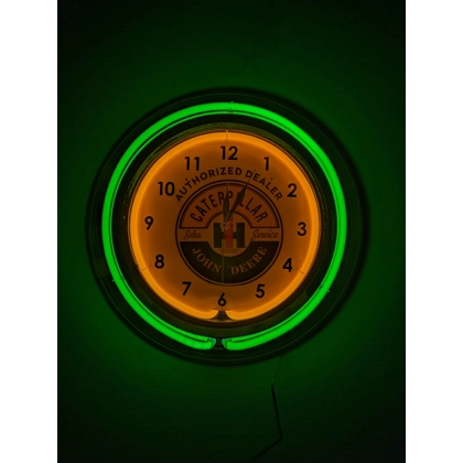 John Deere Double Band Neon Clock / IH Neon Clocks / Caterpillar Neon Clocks / Double Band Neon