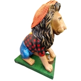 Custom Lumberjack Fiberglass Lion Stat..