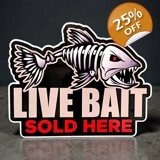 Live Bait Sold Here Sign / Fishing Boa.. Live Bait Sold Here Sign / Fishing Boa..