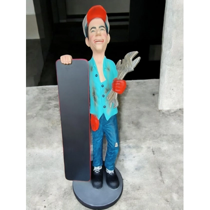 Mechanic Fiberglass Statue / Mechanic Statues For Garage Man Cave Mechanic Fiberglass Statue / Mechanic Statues For Garage Man Cave