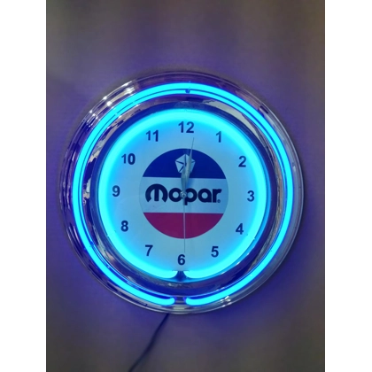 Mopar Neon Clock / Chrysler Mopar Double Band Neon Clock