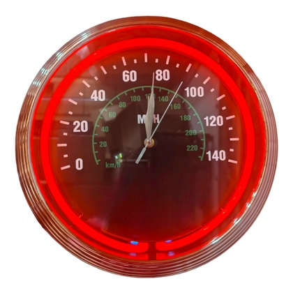 Speedometer Neon Clock / Single Band MPH Garage Neon Clocks