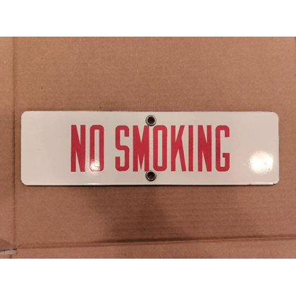 Original No Smoking Porcelain Sign #2 / Vintage Mens Business Signs