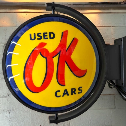 OK LED Rotating Sign / OK Used Vintage Car Signs