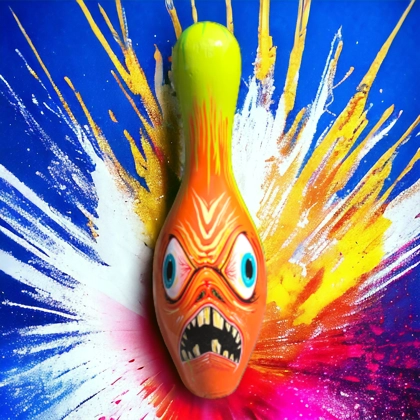 Unique Bowling Pin / Hand Painted  / Bowling Pins / Creepy Art