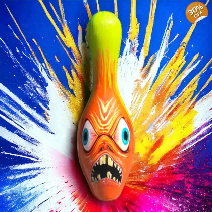 Unique Monster Bowling Pin 2/ Hand Painted / Bowling Pins / Creepy Art