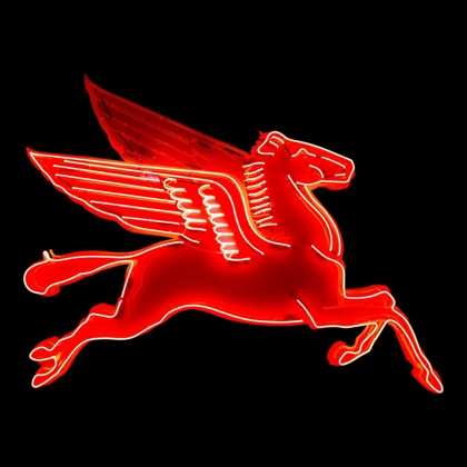 Animated Mobil Pegasus Neon Sign / 8ft Neon Mobil Pegasus Signs