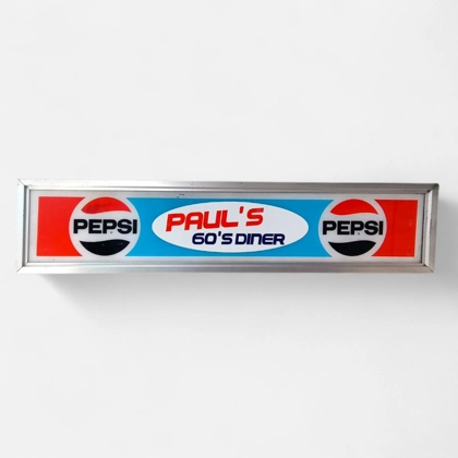 Pepsi Adverting Sign / Paul's 60s Diner Signs / Soda Pop Vintage Mens Decor