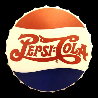 Licensed Pepsi-Cola Button Wall Button Sign / Restaurant Decor / Pepsi Cap Signs