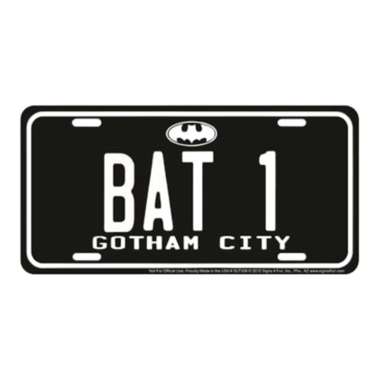 Batman License Plate / Bat 1 Gotham City Vanity Plates