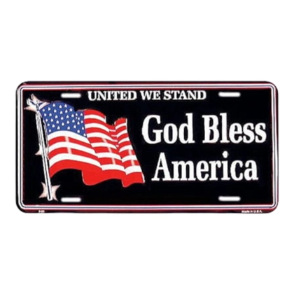 God Bless American License Plate / United We Stand Vanity Plates