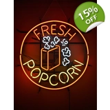 Fresh Popcorn Neon Sign / Movie Theate..