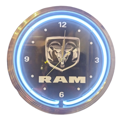 Licensed RAM Neon Clock / Dodge / Neon Clocks / Chrysler Dealership