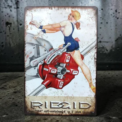 Ridgid Tool Pinup Sign / Ridged Pin Up Signs