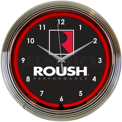 Licensed Roush Neon Clock / Ford Roush Performance / Single Band Neon Clocks