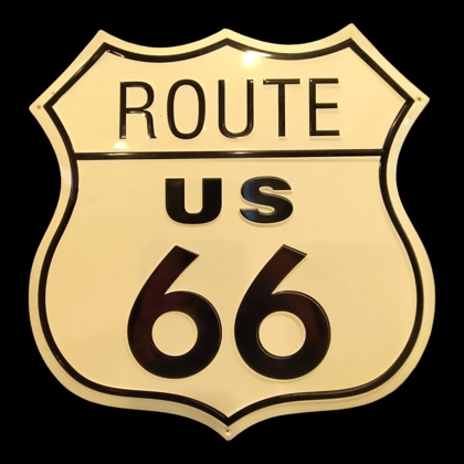 12" Licensed Route 66 Shield Sign / Vintage Car Signs / Hot Rod Old Mens Cars