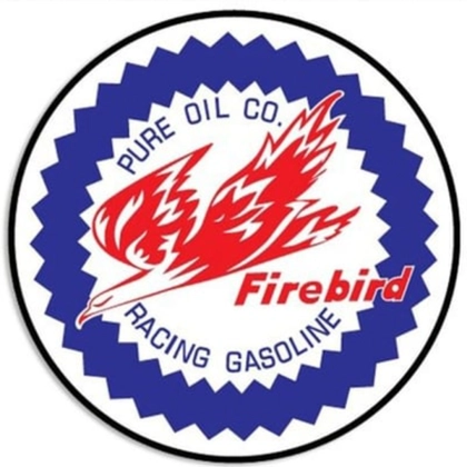 24" Pure Firebird Signs / Pure Oil Co Racing Gasoline Signs