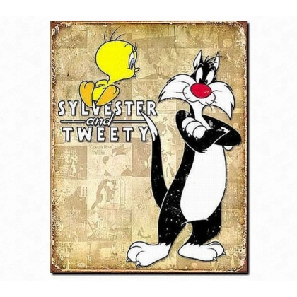Licensed Sylvester and Tweety Bird Sign / Looney Tunes Signs / Cartoon Signs