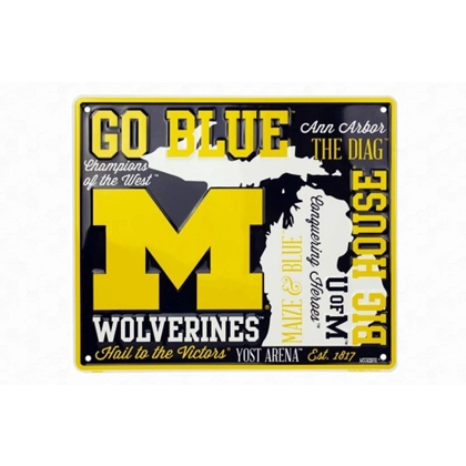 Licensed University of Michigan Sign / Wolverines Cloud Signs