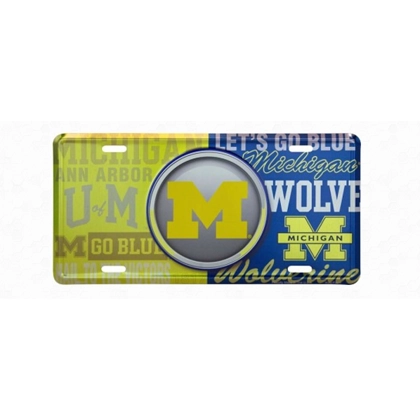 Licensed University of Michigan License Plate / Wolverines Plates and Wall Decor