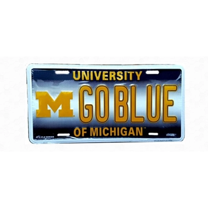 Licensed University of Michigan Go Blue License Plate / Michigan Wolverines Football Plates / Sign