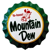 Licensed Mountain Dew Bottle Cap Sign ..