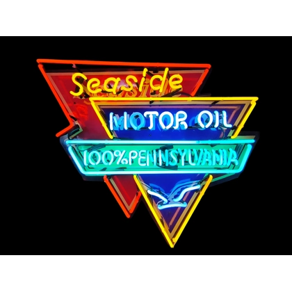 Seaside Neon Sign / Sea Side Motor Oil Neon Signs