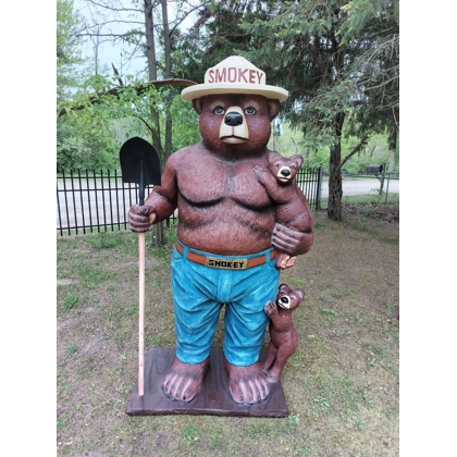 Smokey The Bear Fiberglass Statue / Bears Statues / Fire Safety Fire Department