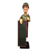 Military Soldier Statue with Chalkboar..