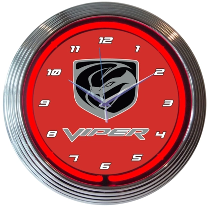 Licensed Dodge Viper Neon Clock / Dodge Single Band Clocks / Dodge Viper