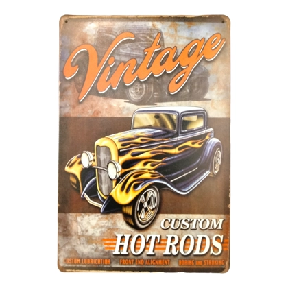 Vintage Hot Rod Sign / Hot Rod Signs / Classic Rat Rod Car
