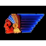 Hand Painted Wasatch Indian Head Neon ..