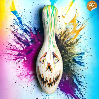 Unique Bowling Pin / Halloween Bowling Pin / Pumpkin Face / Bowling Pins