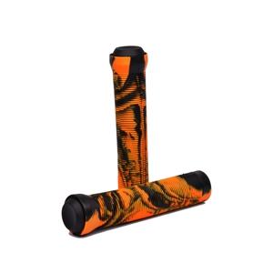 Team Dogz Mixed PU Handlebar Grips - Black & Orange