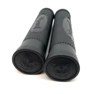 Team Dogz Black PU Handlebar Grips - Black Bung Ends