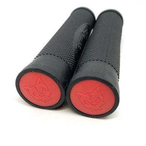 Team Dogz Black PU Handlebar Grips - Red Bung Ends