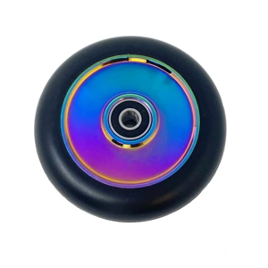 100mm Hollow Core Stunt Scooter Wheel Rainbow Core, Black pU