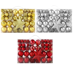 101 Pc Christmas Baubles Balls Hanging Decoration Xmas Tre..