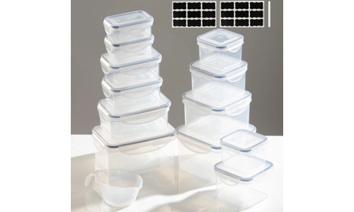 12 Pcs Clear Plastic Food Storage Containers Set With Clip Seal Lock Boxes Lids