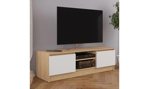 Gr8 Home Wooden Large Modern White Oak TV Cabinet Stand Unit Lowboard Table Furniture With Cupboard HMDSG-1-WHITE & OAK Gr8 Home Wooden Large Modern White Oak TV Cabinet Stand Unit Lowboard Table Furniture With Cupboard HMDSG-1-WHITE & OAK