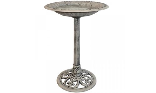 Stone Effect Plastic Pedestal Free Standing Wild Bird Bath Outdoor Garden Feeder Stone Effect Plastic Pedestal Free Standing Wild Bird Bath Outdoor Garden Feeder
