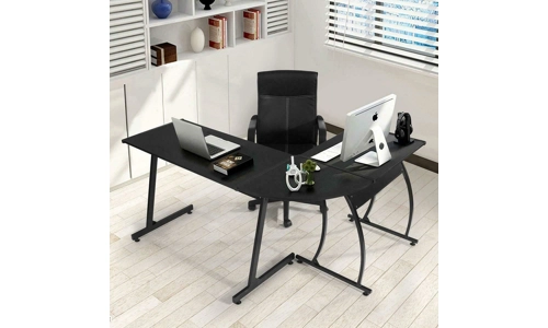 Gr8 Home Black Wooden L Shape Computer Desk Home Office Workstation Corner PC Laptop Work Table Gr8 Home Black Wooden L Shape Computer Desk Home Office Workstation Corner PC Laptop Work Table
