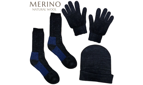 Merino Wool 3 Piece Pair Of Socks Hat Gloves Mens Thermal Winter Warmer Gift Set Merino Wool 3 Piece Pair Of Socks Hat Gloves Mens Thermal Winter Warmer Gift Set