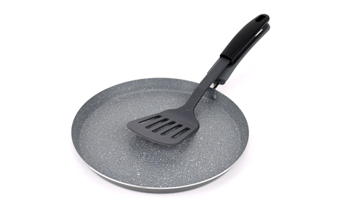 Aluminium Grey Marble Non Stick Crepe Pan Spatula Roti Dosa Tawa Pancake Maker Aluminium Grey Marble Non Stick Crepe Pan Spatula Roti Dosa Tawa Pancake Maker