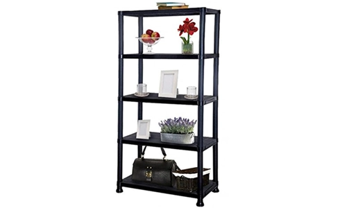 Black 5 Tier Plastic Shelving Unit Storage Racking Shelves Garage Warehouse Shed Black 5 Tier Plastic Shelving Unit Storage Racking Shelves Garage Warehouse Shed