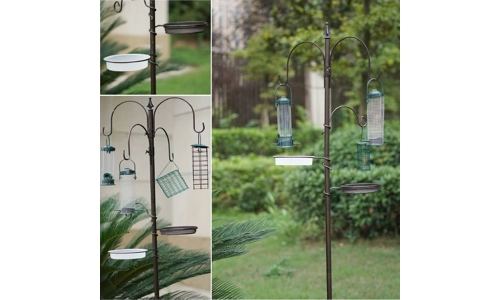 Garden Wild Bird Feeding Station with Hanging Feeders Seed Tray Water Bath Table Garden Wild Bird Feeding Station with Hanging Feeders Seed Tray Water Bath Table