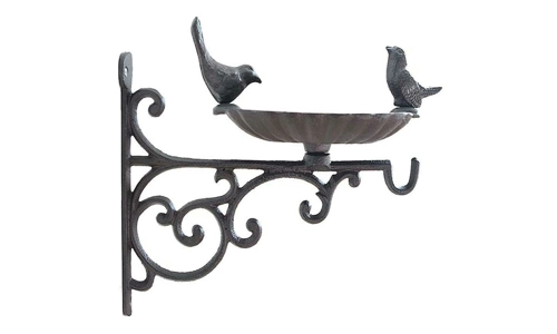 Wall Hanging Bird Bath Feeder Cast Iron Robin Decorative Birds Outdoor Garden Wall Hanging Bird Bath Feeder Cast Iron Robin Decorative Birds Outdoor Garden