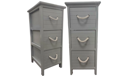 Gr8 Home Nautical 3 Tier Wooden Grey Bathroom Cabinet Cupboard Storage Organiser Drawers Unit Furniture Gr8 Home Nautical 3 Tier Wooden Grey Bathroom Cabinet Cupboard Storage Organiser Drawers Unit Furniture