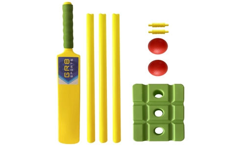 Plastic 9 Pcs Kwik Cricket Set Bat Ball Stumps Bails Bag Size 5 Garden Toy Game Plastic 9 Pcs Kwik Cricket Set Bat Ball Stumps Bails Bag Size 5 Garden Toy Game